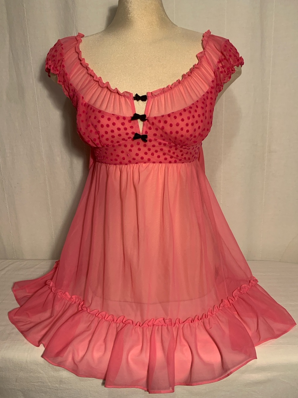 Vintage Y2K Betsy Johnson sheer babydoll slip